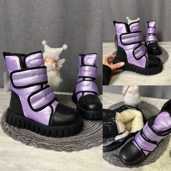 зимові чобітки  для дівчинки дутики /сапоги зимние для девочки ботинки