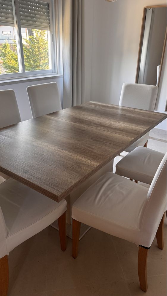 Mesa jantar extensivel madeira