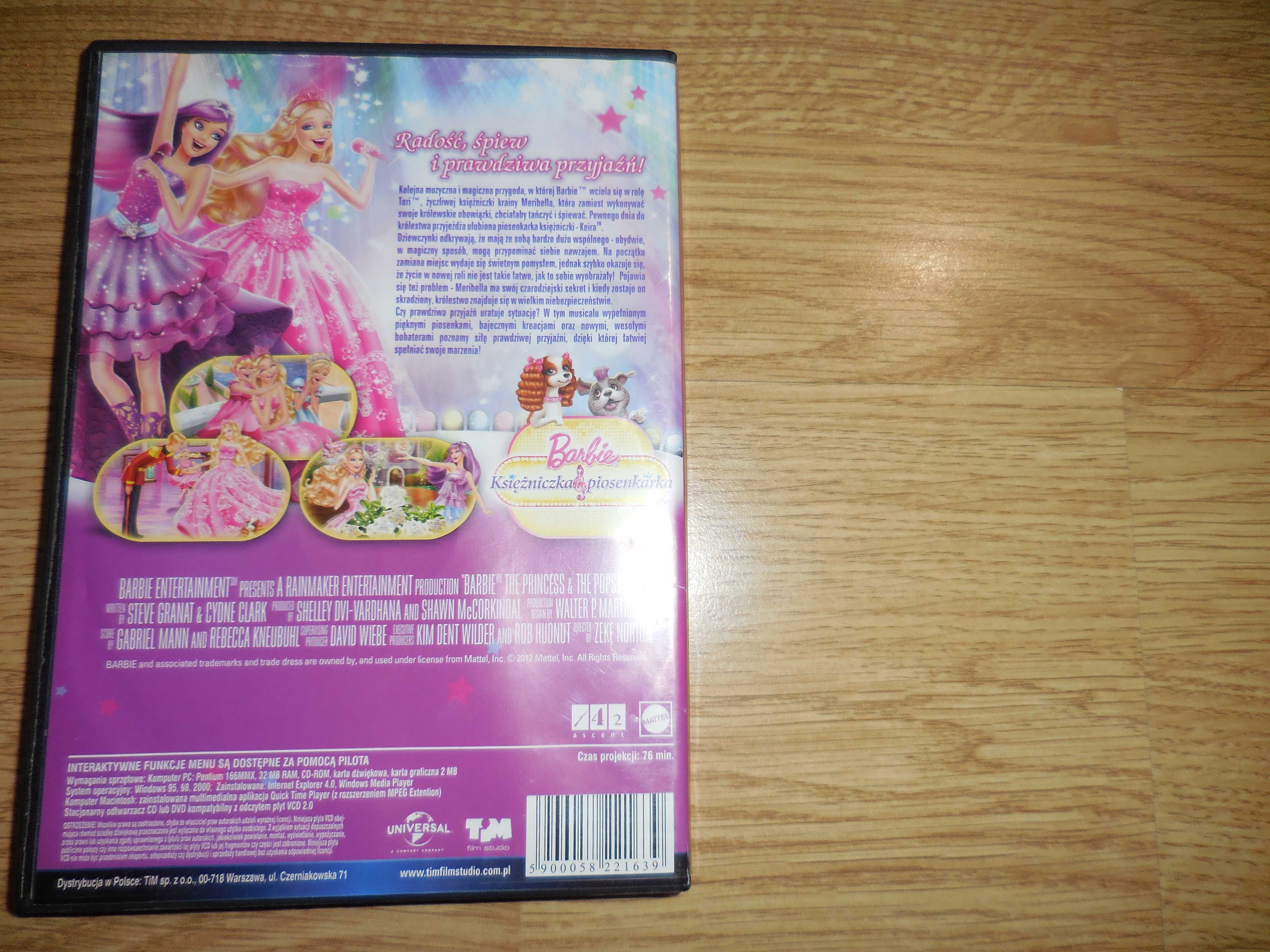 BAJKI 'Barbie księżniczka i piosenkarka' 2 VCD