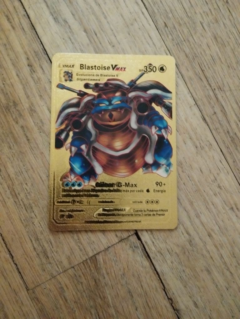 Złota karta POKEMON Blastoise.