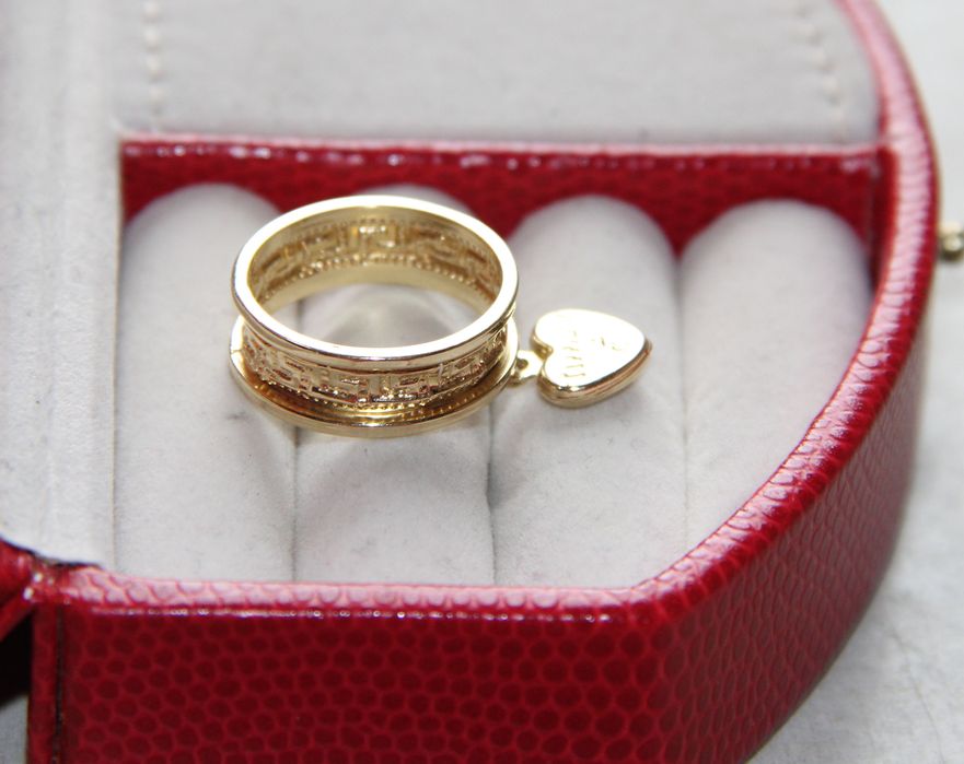 Złoty pierscionek tiffany & co złoto 585 wzor grecki obraczka 14k zl