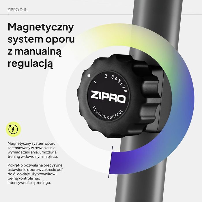Вертикальний магнітний велотренажер Zipro Drift для домашніх тренувань