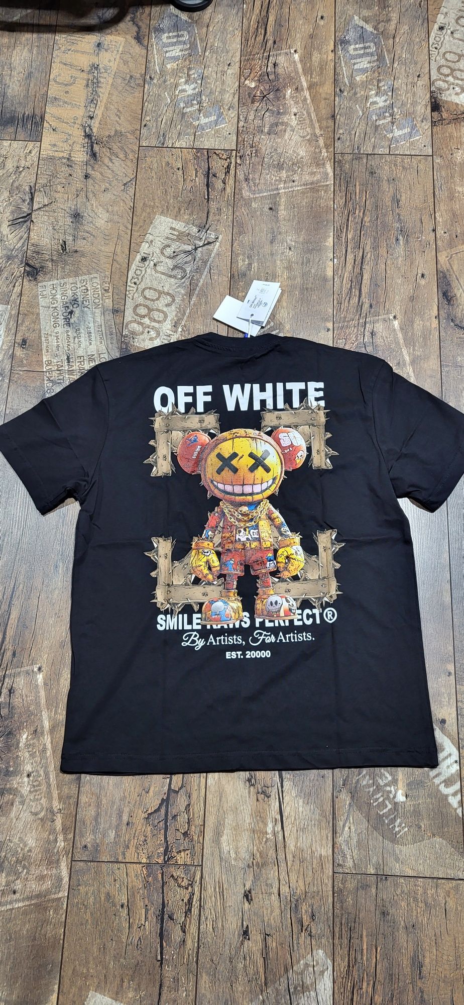 Off white koszulka męska najwysza jakość bawełny logo czarna XL