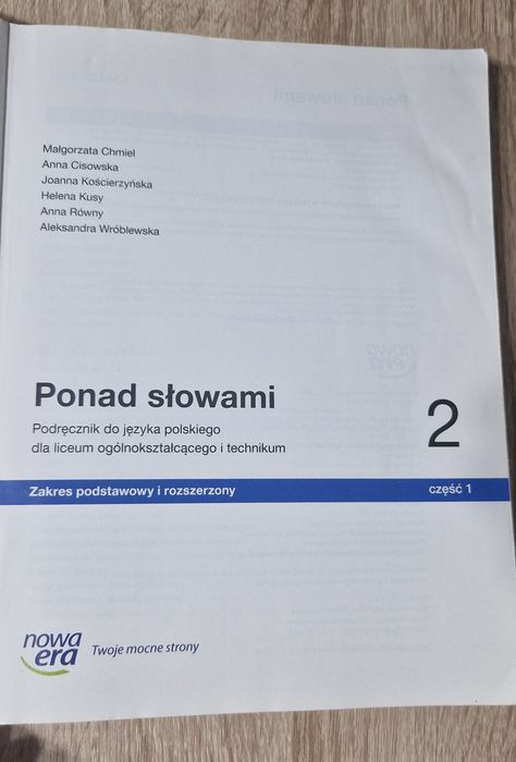 Ponad słowami 2 część 1 nowa era zakres podstawowy i rozszerzony