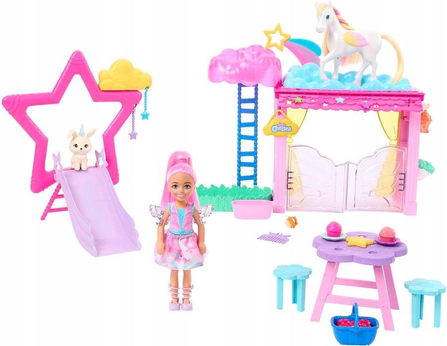 lalka mattel barbie chelsea a touch of magic szczypta + pegaz