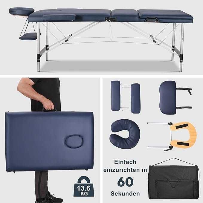 1046 - Mesa marquesa massagem portátil ajustável profissional 3 dobras