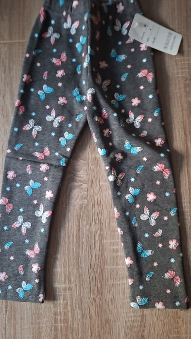 Getry ocieplane szare w motylki  104/110