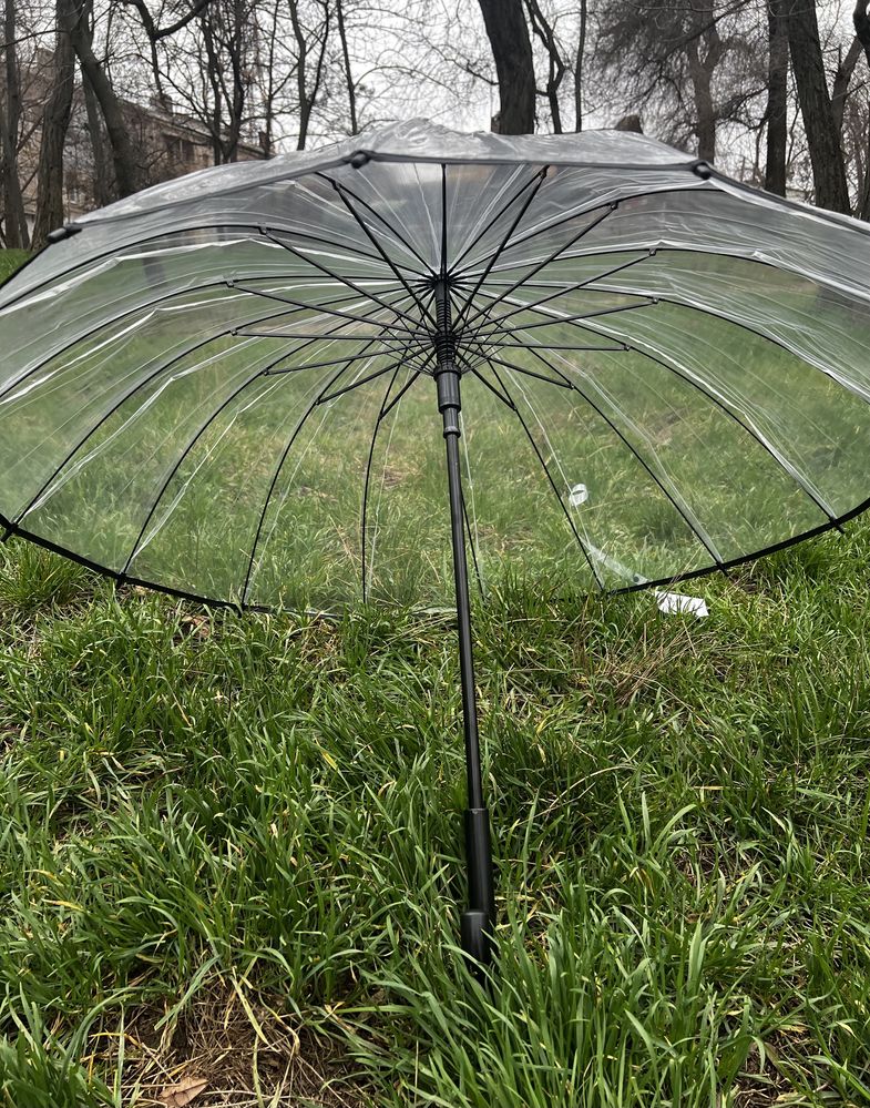 Зонт трость прозрачный на 16 спиц