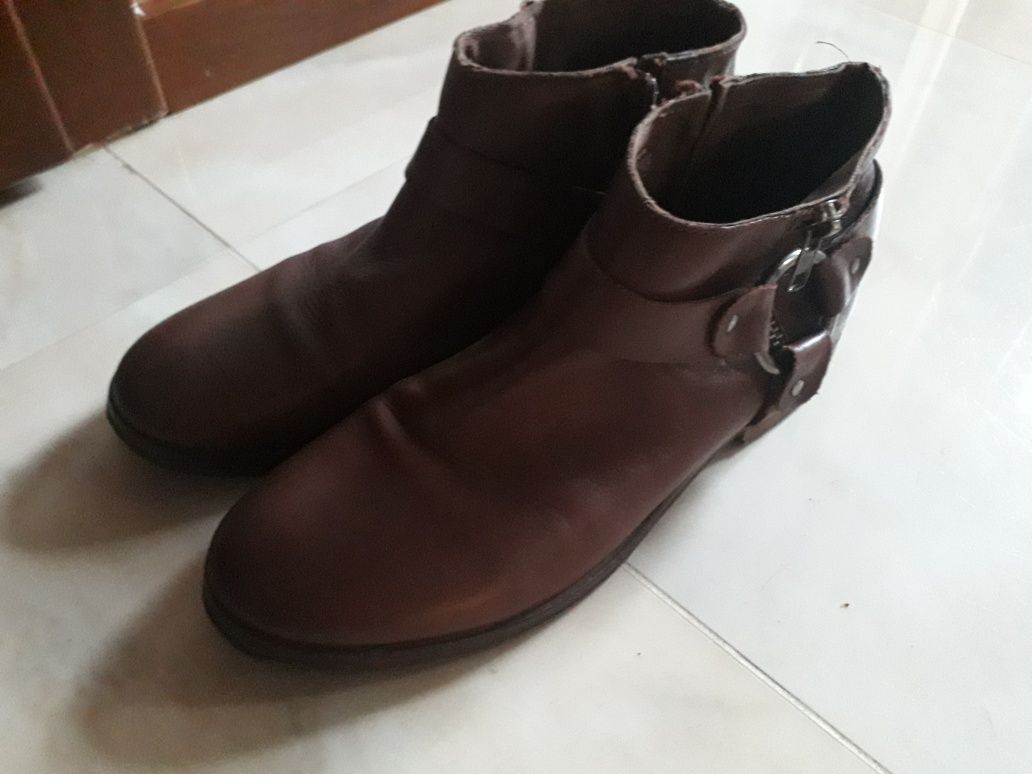 Skórzane botki Zara r.37