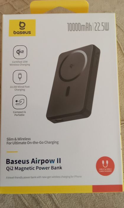 Baseus magnetic power bank 10000 Airpow II Qi2