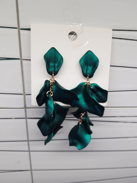 Kolczyki płatki zielone