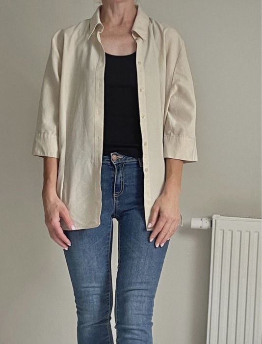 Koszula oversize beżowa vintage