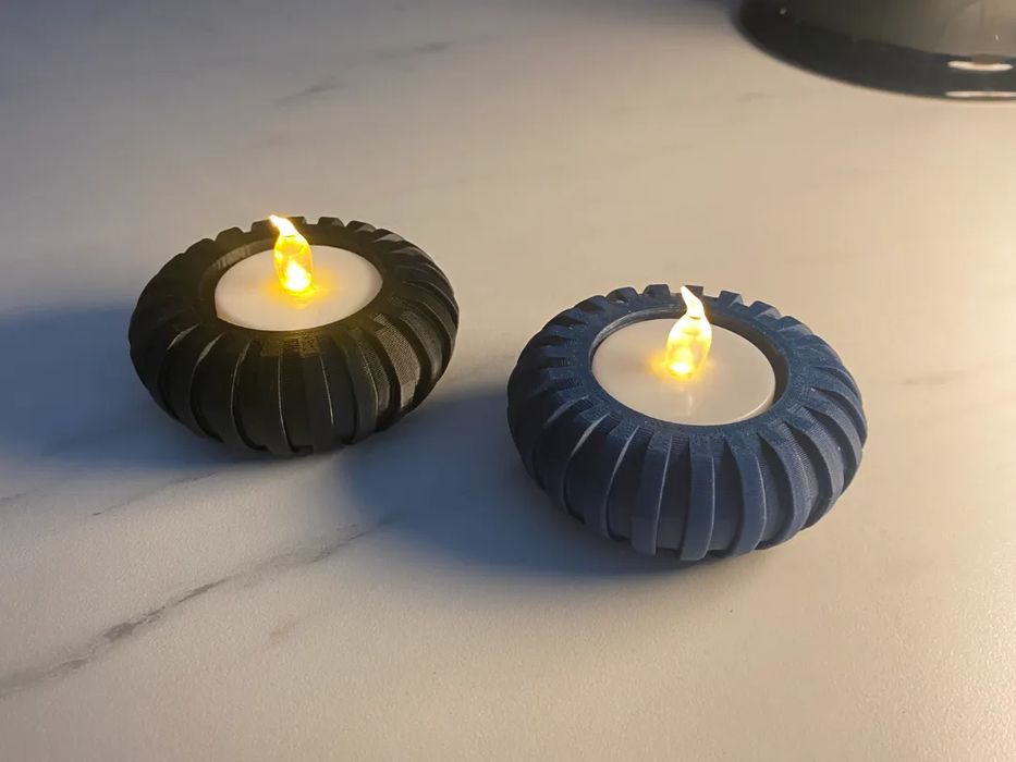 Porta-Velas "Tealight" com Riscas