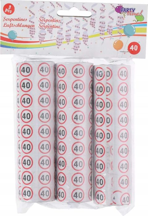 papierowe wstążki PARTY 648szt Serpentyny urodzinowe na 40 urodziny