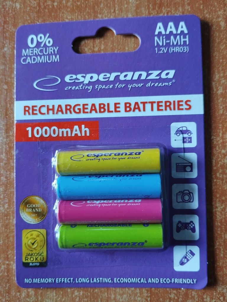 Аккумуляторы Батарейки ААА Esperanza 1000 Акумулятори