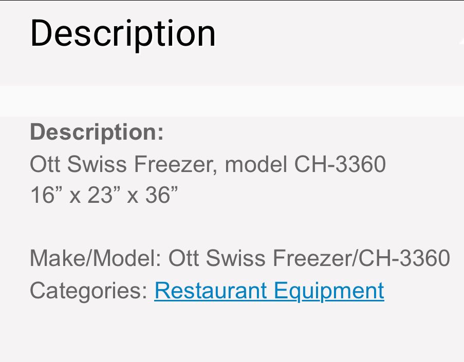OTT SWISS Freezer model FB12 maszyna do lodów stan bardzo dobry