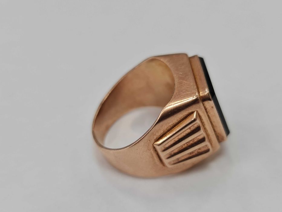 Rosja 1958/ Złoty sygnet męski/ 13.02 gram/ R23/ Kwarc Dymny