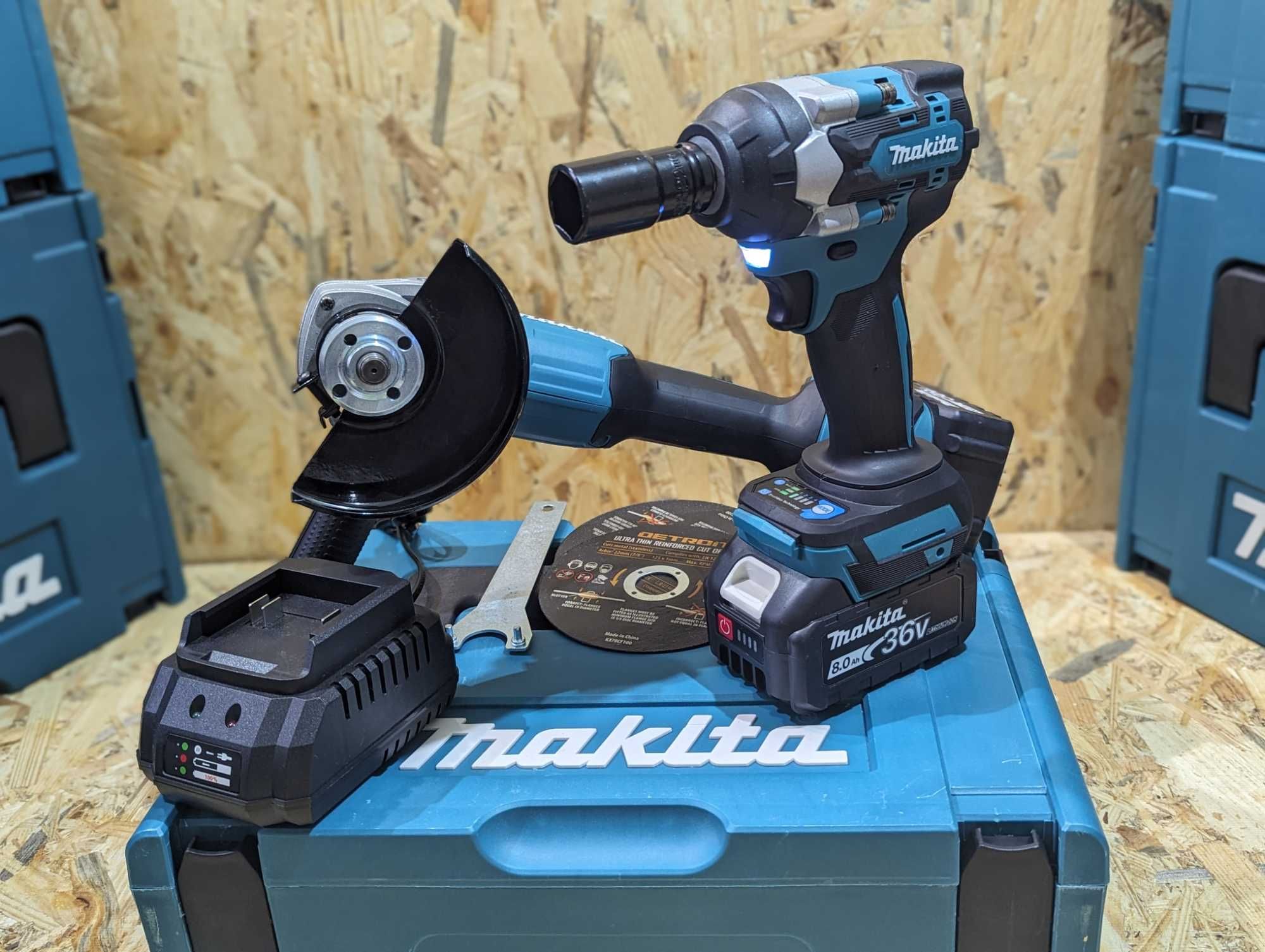 Набор 2в1 Аккумуляторная Болгарка DGA504 Makita 36V8А Гайковерт DTW500