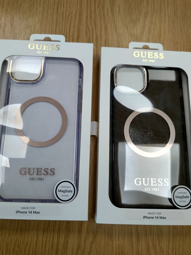 Etui Guess do iPhone 14 Plus - MagSafe gold