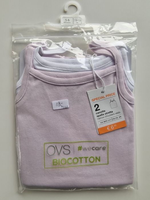 2pak podkoszulki dla dziewczynki rozmiar 110/116 (5-6 lat) OVS