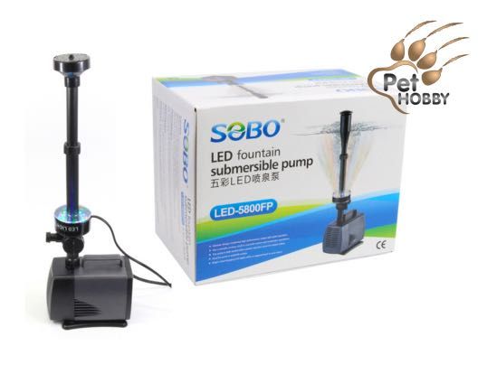 SOBO LED-5800FP pompa fontannowa 3500l/h, ring LED RGB, akwaria hodowl