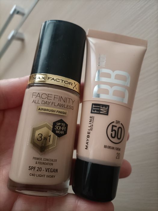 Zestaw podkładów do twarzy krem bb Maybelline fit me i max factor