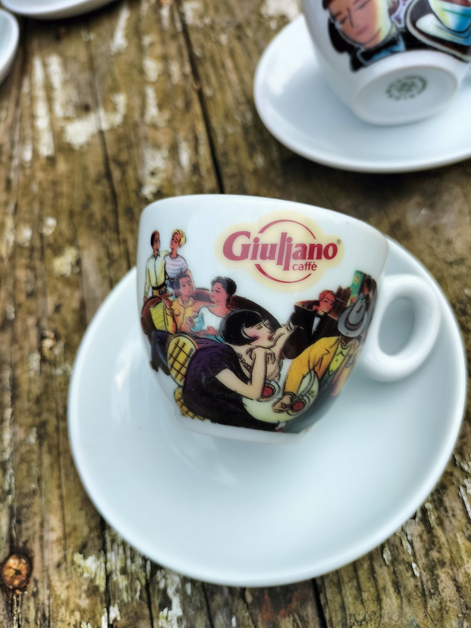 Vintage filiżanki do espresso Gulijano Caffe Inker Porcelain