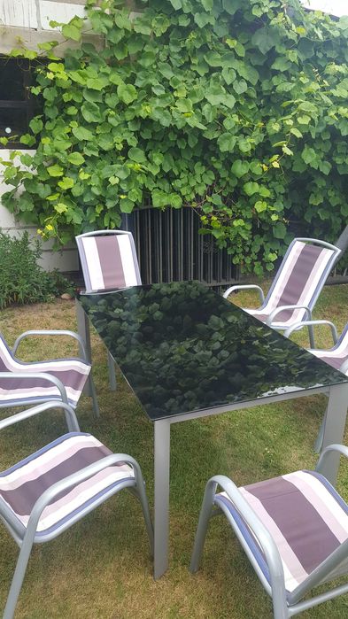 Komplet ogrodowo tarasowy stol plus krzesla
