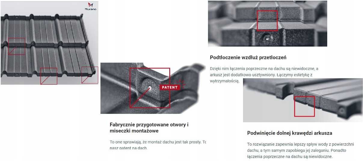 BUDMAT Blachodachówka modułowa MURANO X-MATT