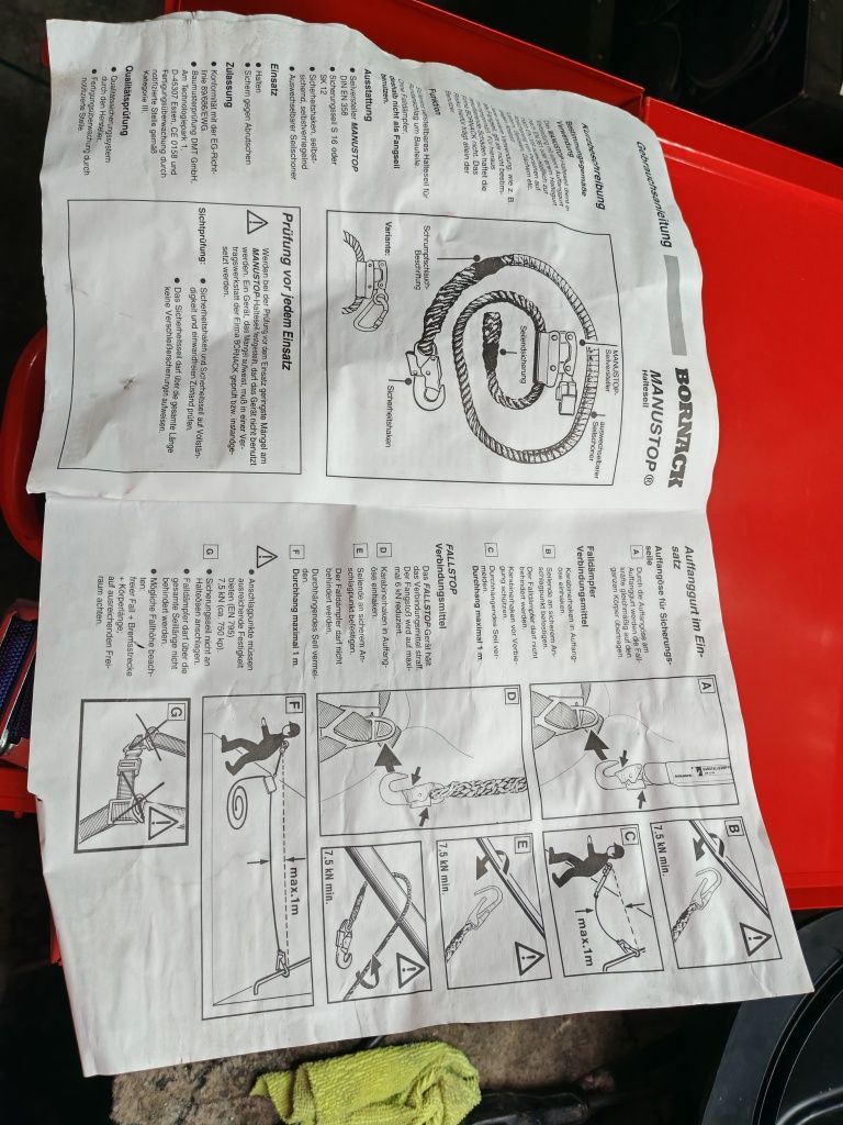 Szelki bezpieczeństwa uprząż Bornack fallstop pr2