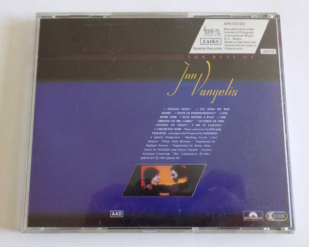 Best of Jon and Vangelis - płyta CD