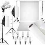 Zestaw studio fotograficzne 8x85W 60x60cm + tło statyw