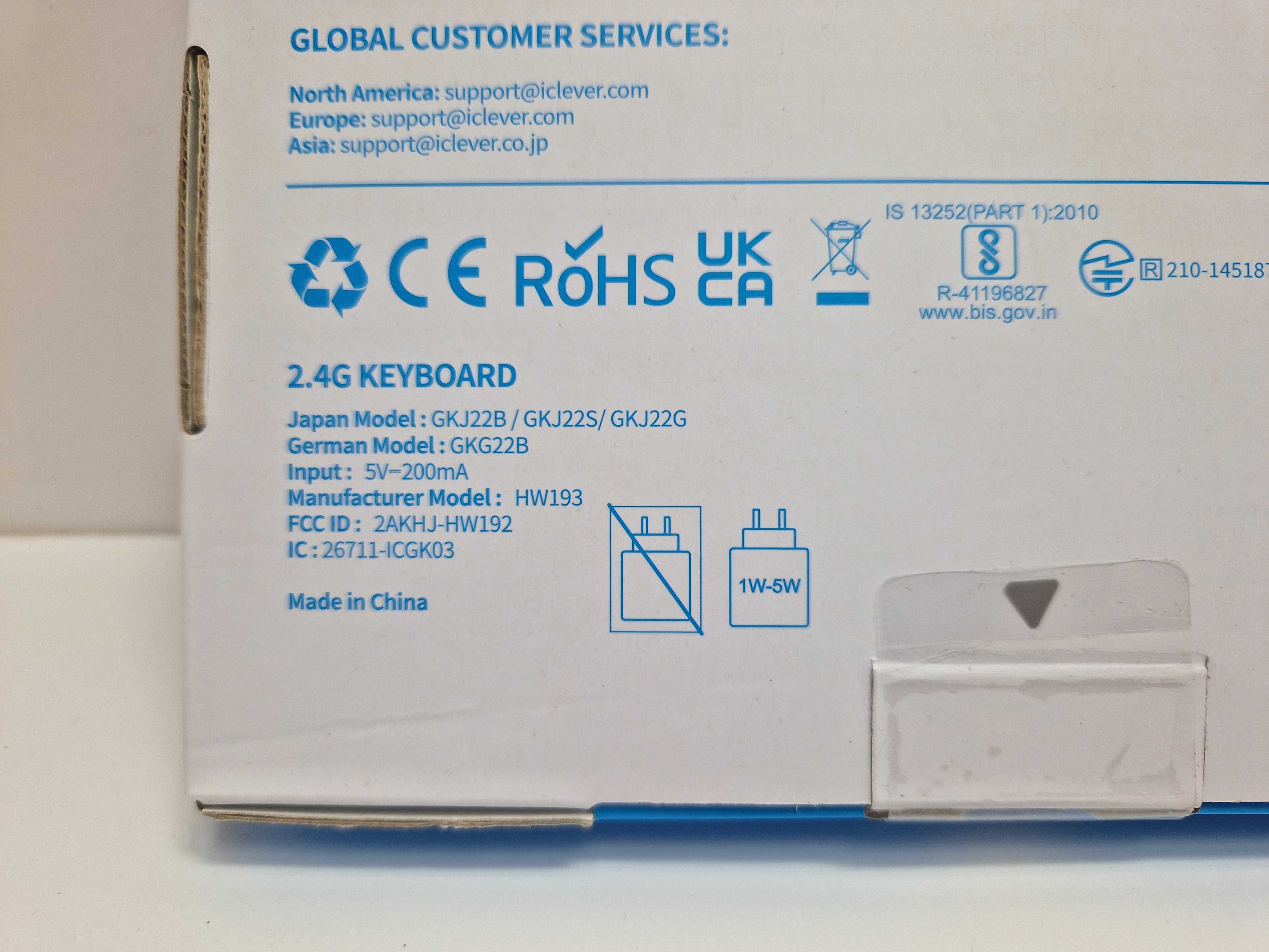 iClever GKG22B Klawiatura bezprzewodowa 2,4 GHZ QWERTZ