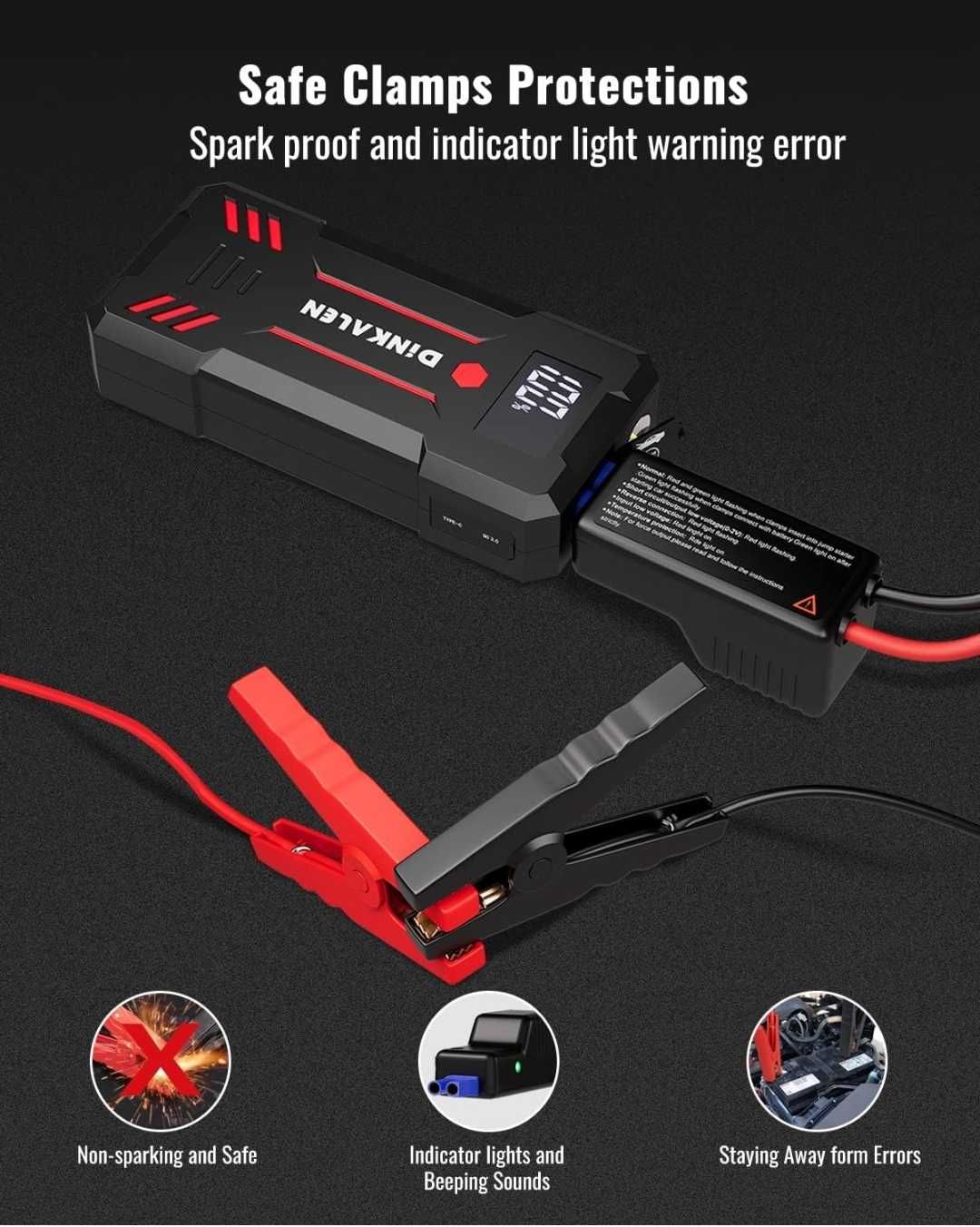 Rozrusznik Jump Starter Power bank DINKALEN 23800 mAh 3000 A