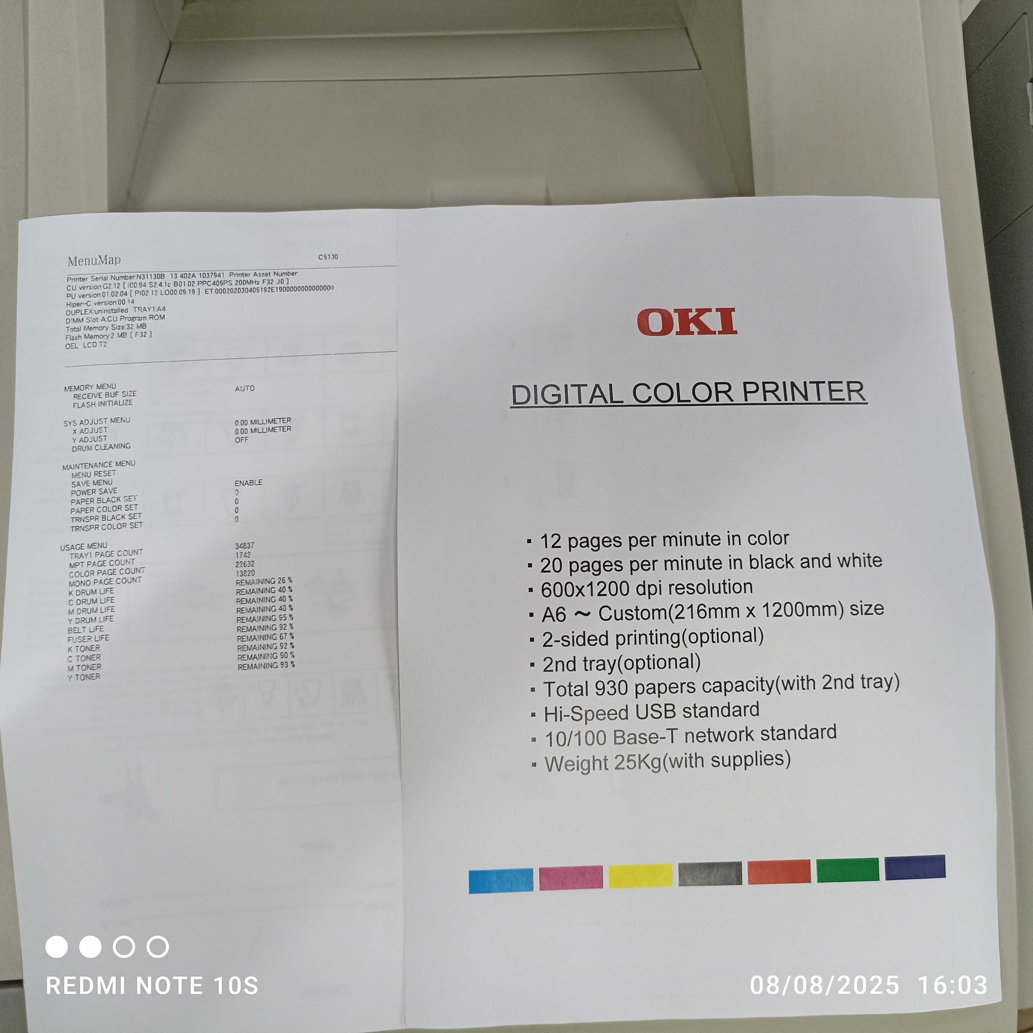 Impressora Laser Cores OKI C 5100