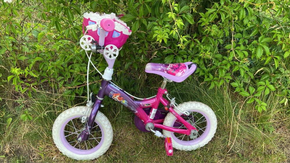 Rowerek 12 cali dla dziewczynki 3-5lat z kółkami bocznymi i koszykiem