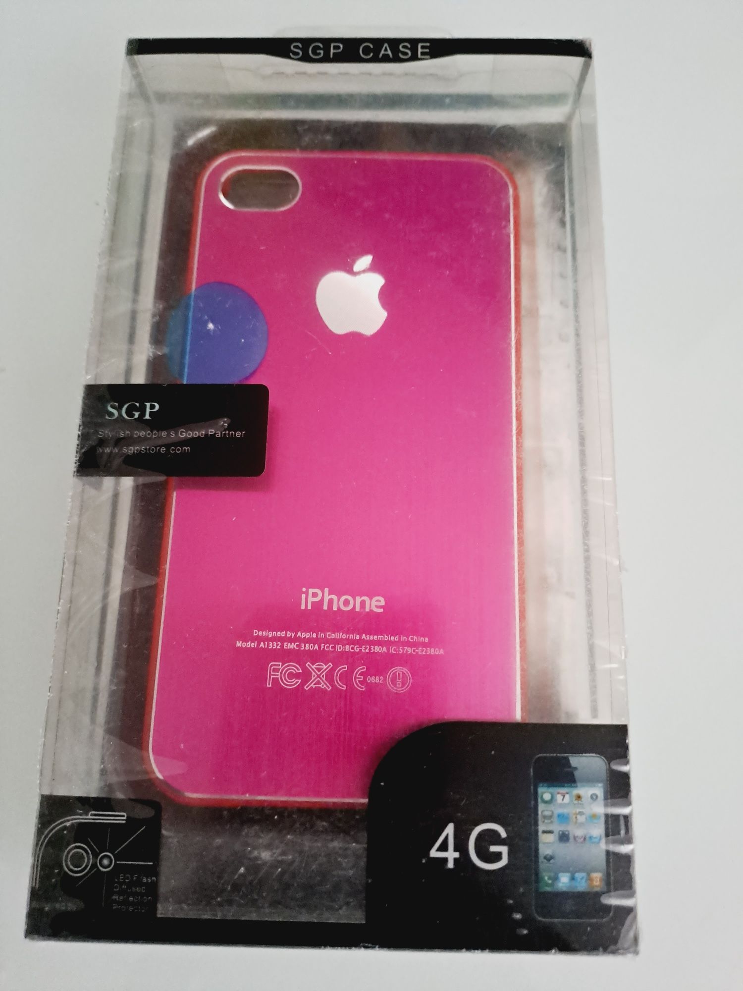 Nowe Etui Case IPhone 4 Apple Jabłko Różowe Srebrne