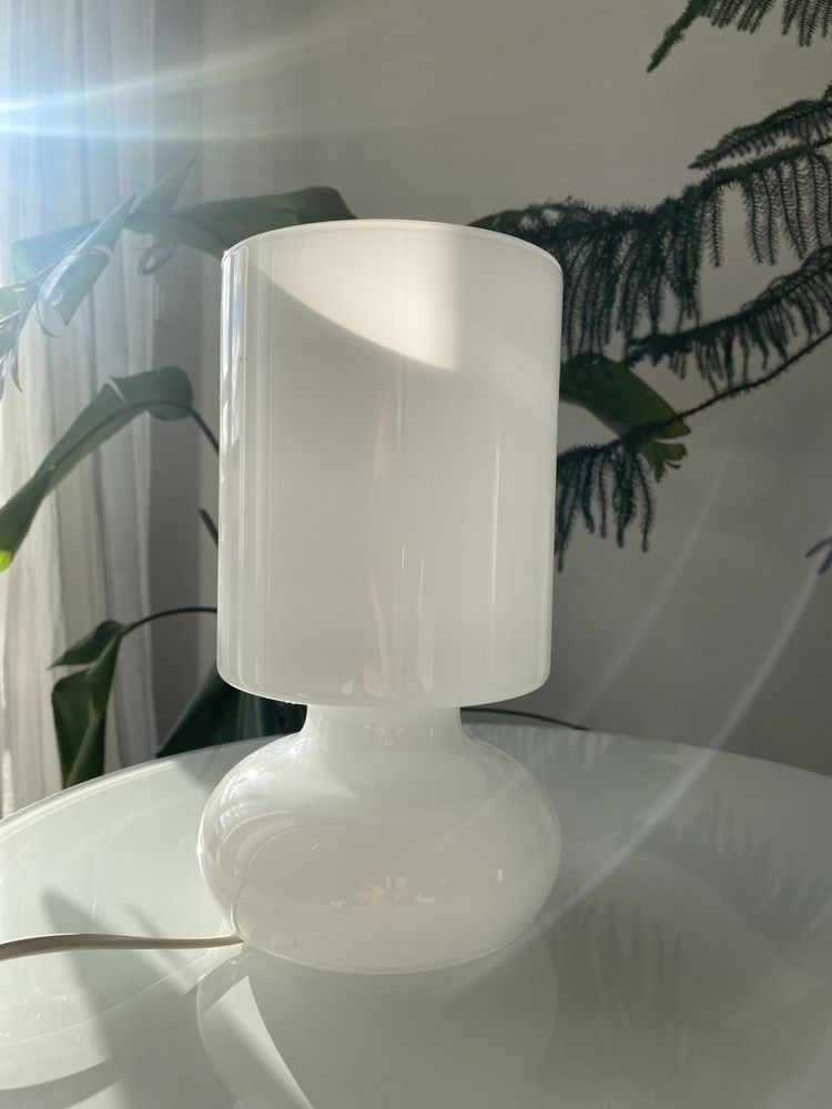 Lampka nocna - vintage IKEA LYKTA, szklany grzybek