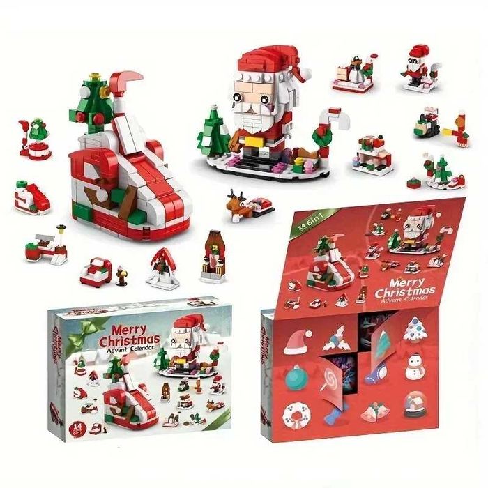Адвент-календар із конструктором на 12 днів  Санта та Сани 580 деталей