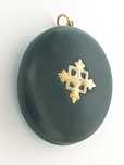 Antigo medalhão / relicário em baquelite com ouro português