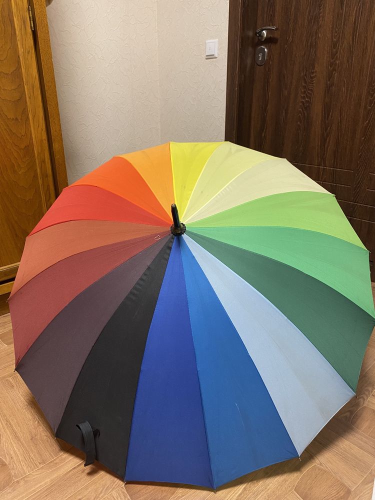 Зонт-трость разноцветный крепкий