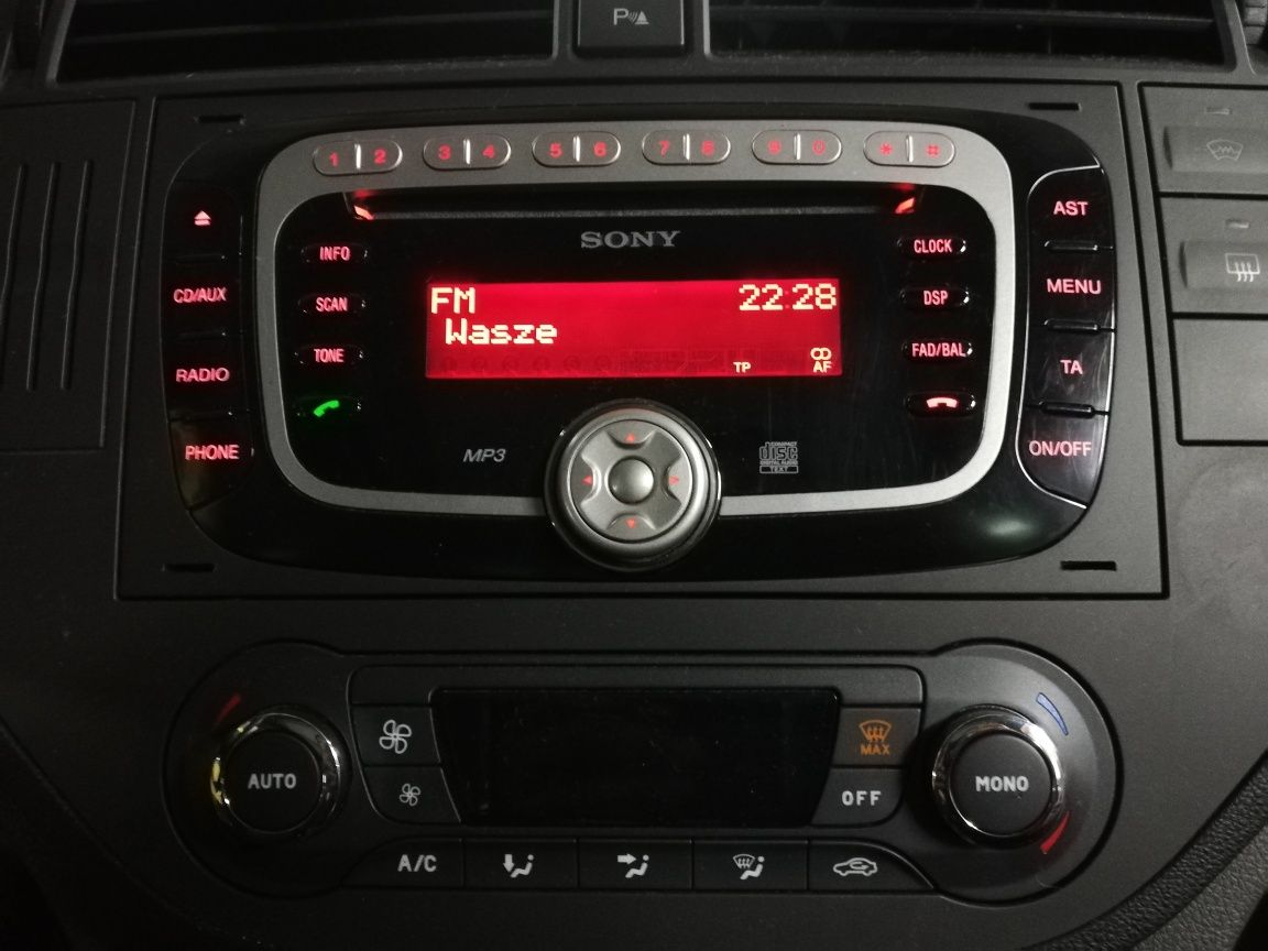 Radio Sony Ford C-max mk1 lift 07-10r Ford Kuga MK1 oryginał z Kodem