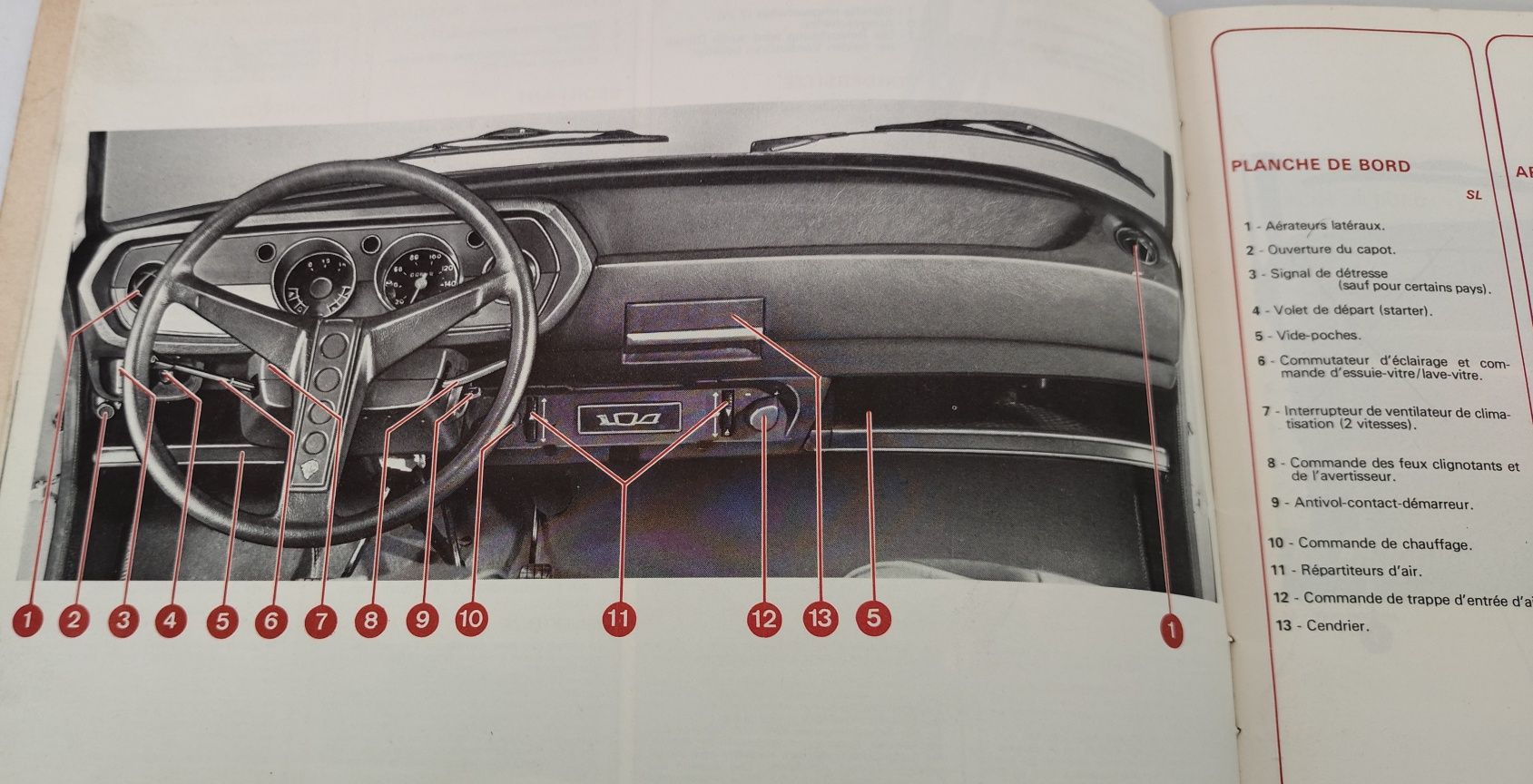 Manual do Condutor/Instruções do Peugeot 104 de 1977