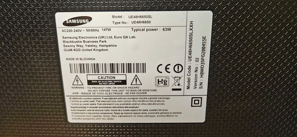 Telewizor Samsung 48 cali Smart tv UE48H6650sl 3d
