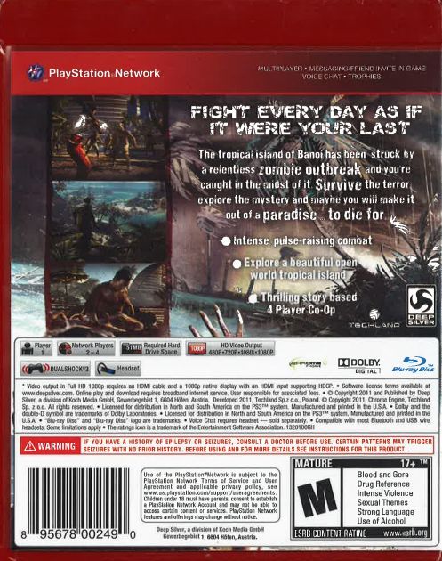 Dead Island (PS3) Gra nowa w folii