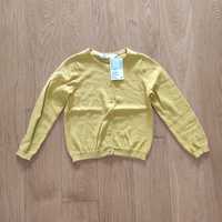 98/104 NOWY H&M kardigan sweter na guziki sweterek musztardowy żółty