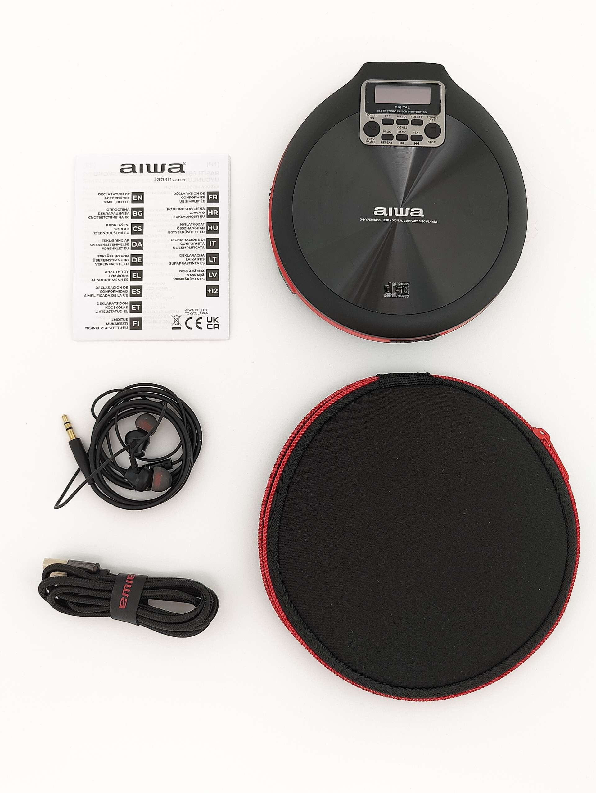 Przenośny odtwarzacz Aiwa PCD-810RD czarno-czerwony