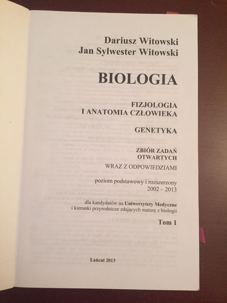 Biologia zbiór zadań. Dariusz Witowski