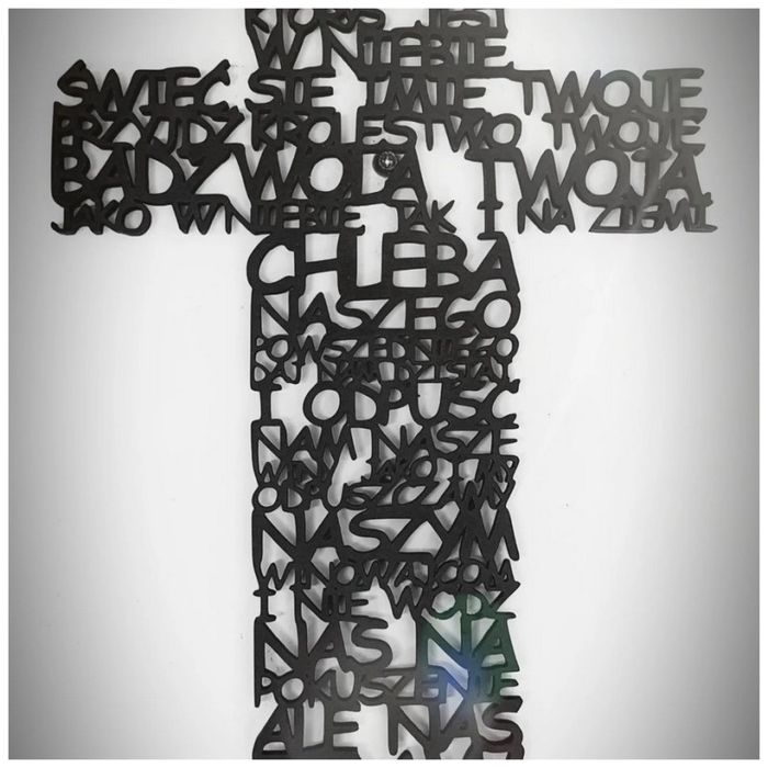 Obraz Krzyż przykazania czarny 100 x 60 cm