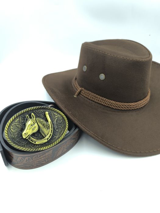 Kapelusz kowbojski jazda konna koń western jeździectwo konno pasek pas
